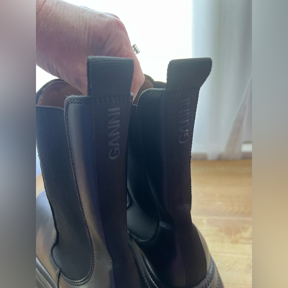 Ganni Creepers Chelsea Boots Size 40 In Black New - Picture 6 of 15